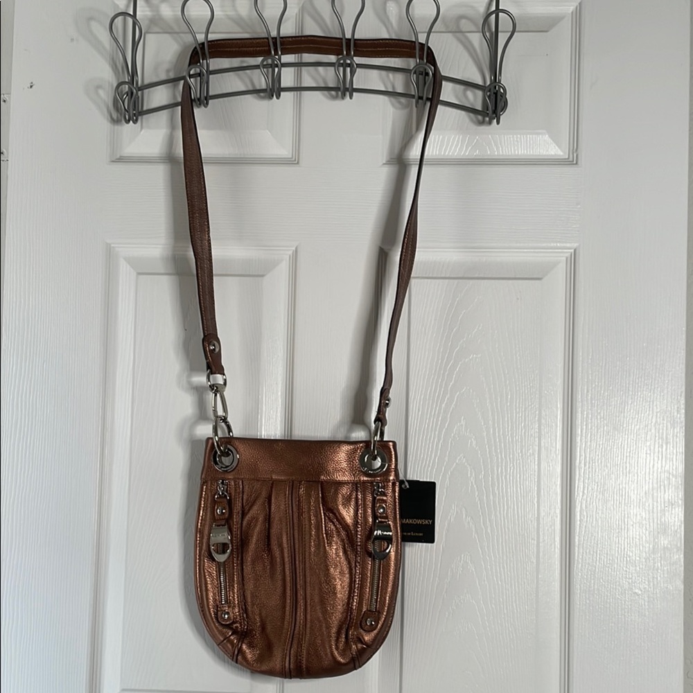 NWT B Makowsky leather crossbody handbag